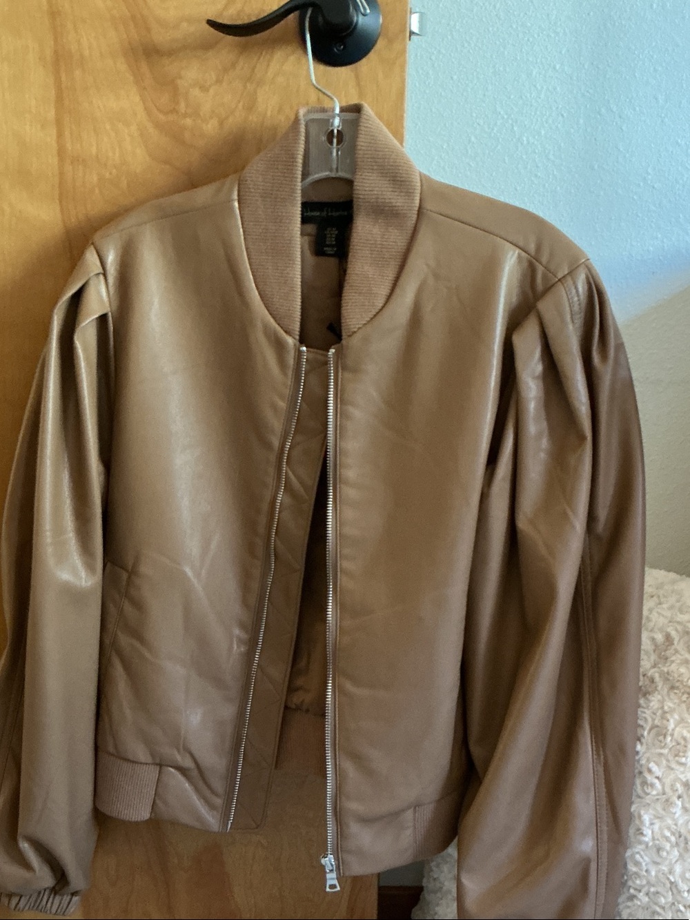 House of Harlow 1960 Tan Jacket with Ribbed Collar